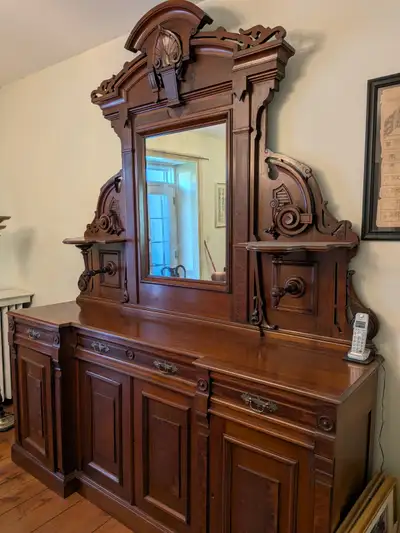 Victorian-Style Solid Wood Hutch & Sideboard, View more
