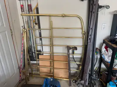 Queen metal headboard and frame, View more