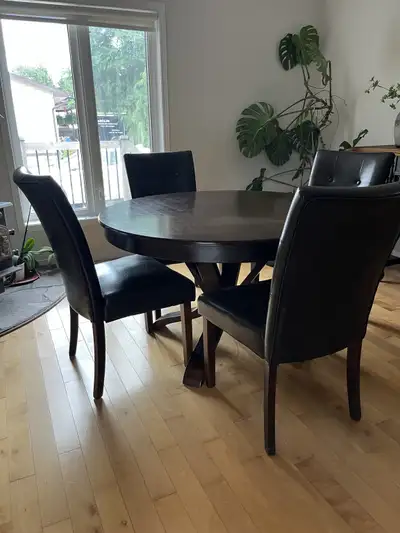 Wood Table & 4 Chairs, View more