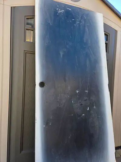 36 x 79 steel door. Excellent during new builds or renovations. Good for garage man door.