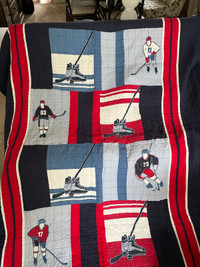 Three sport motif quilts