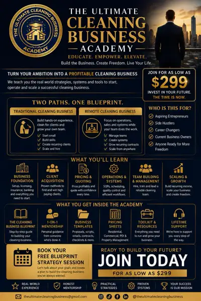 BUILD OR SCALE YOUR CLEANING BUSINESS TO MINIMUM 4K A MONTH. , View more