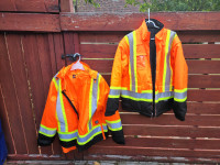 Work King 3 In 1 Safety Rain Jacket Winter Coat & Safety Vest