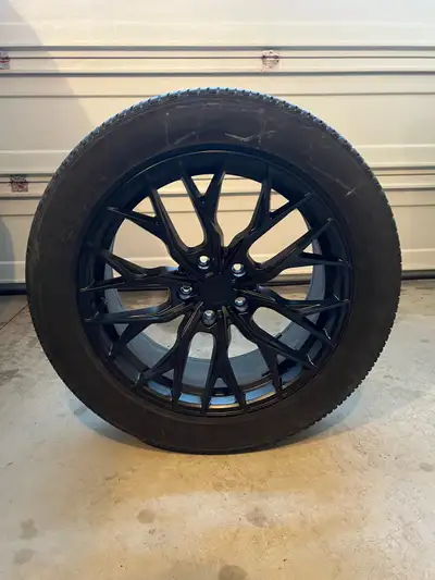 Set of 4 tire and rims. Bridgestone tires and custom rims Size 265/50/R20..... with all sensors and...