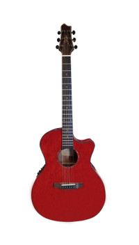 Top Solid Mahogany Acoustic Electric Guitar Built-in Tuner Cut