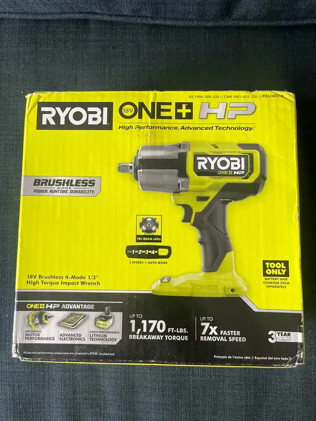 Ryobi Impact Wrench in Power Tools in Oshawa / Durham Region - Image 2