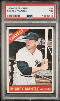 MICKEY MANTLE …. 1966 O-Pee-Chee …. PSA 3 …. LOW POPULATION