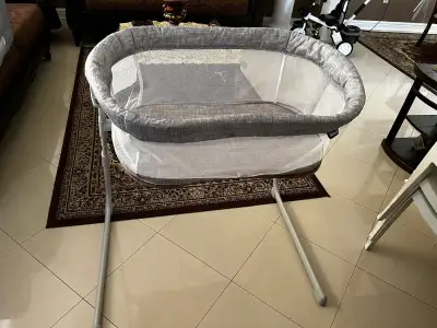 Like new used for 5-6 times as the baby prefered the crib over this. Comes from a smoke and pet free...