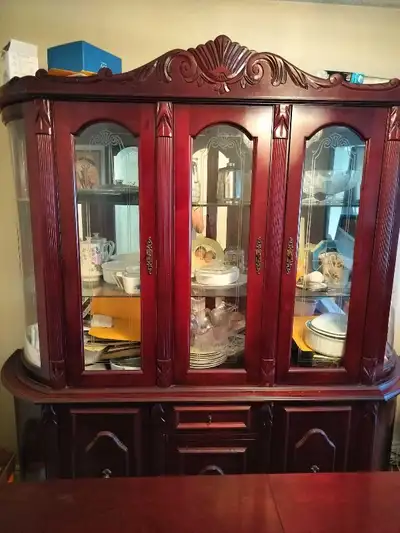 Solid Wood Hutch Buffet and Table Set, View more