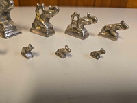 Full Set Of 10 Antique Elephant Bronze Brass Opium Wieghts