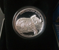 2012 $1 Australian Koala High Relief 1oz Silver Proof Coin