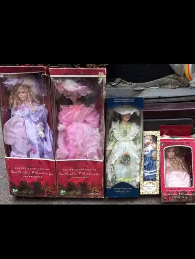 5 Porcelain dolls, View more