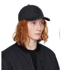 Stone Island Black Embroidered Cap