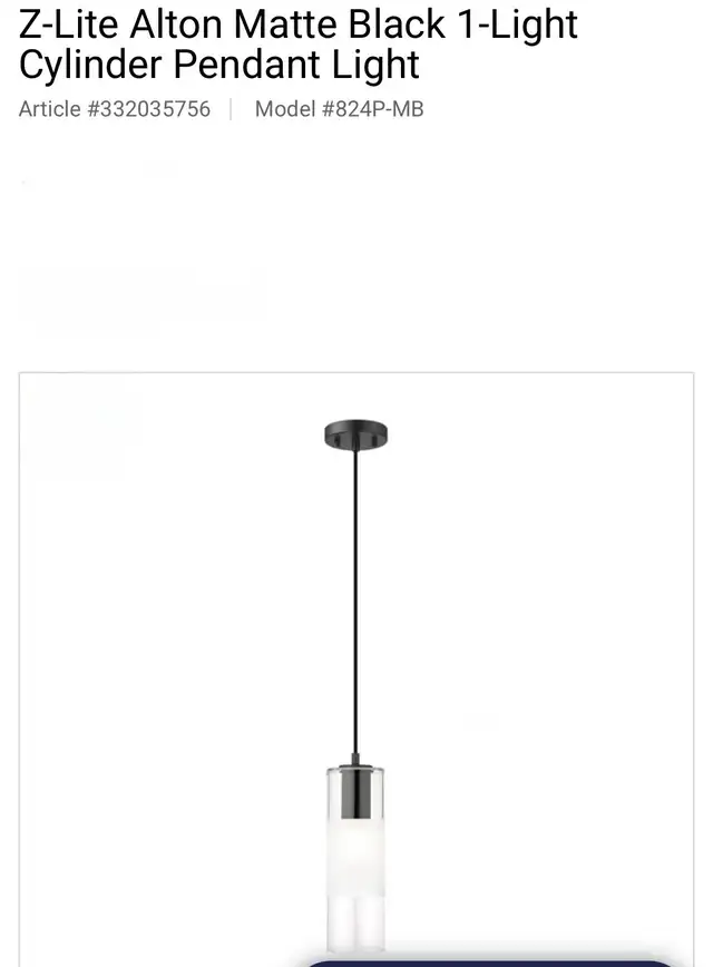BEAUTIFUL NEW SINGLE CYLINDER PENDANT LIGHT 
