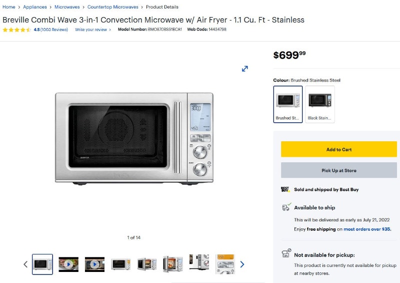 Breville Combi Wave 3 in 1 Microwave/Oven/Air Fryer Microwaves