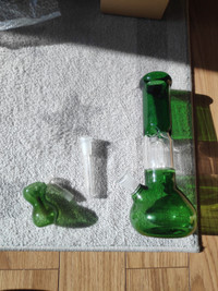 Glass Water Pipe - Green