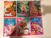 6 Barbie DVD movies. Not Free. I am asking for Best Offer!