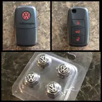 Volkswagen Rubber Silicone Flip Key Fob & Tire Valve Caps 