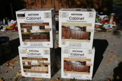 3 Rustoleum Cabinet Transformation kits available $40 each...deal on all 4. (Regular $100-145 at Hom...