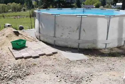 We have a well used 14 foot steel frame pool available, has some holes that are already patched, and...
