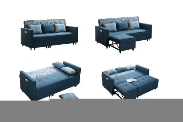 Unique Stylish Condo Size Fabric Sectional L Shape Sofa Bed in Couches & Futons in Vancouver - Image 3