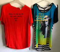 Ladies tops Sz M-1X, as new, tons of choices see ads