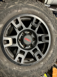 Toyota TRD wheels near new black and BFG all terrain tires 50% 