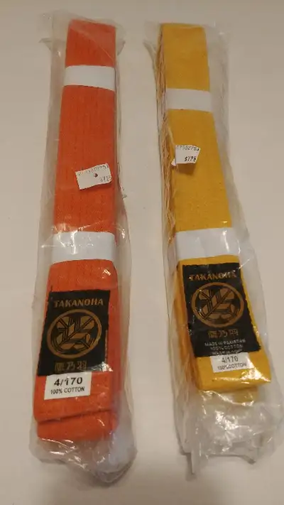 Well, as you can plainly see, these are new, never been used, still in the package. 100% cotton. Ora...