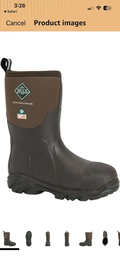 New Men’s MUCKS Steel Toe Boots CSA Approved Sz 8, View more