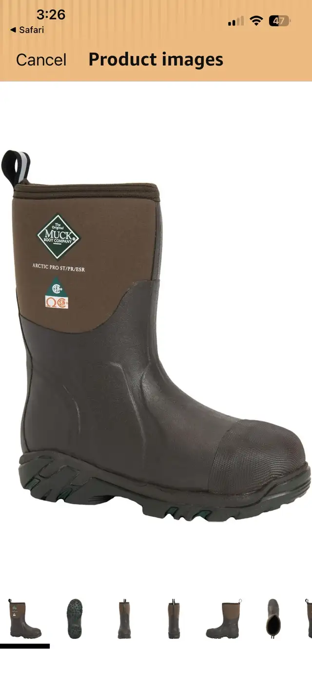 New Men’s MUCKS Steel Toe Boots CSA Approved Sz 8 in Men's Shoes in Oshawa / Durham Region - Image 2