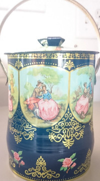 Antique Candy Tin with Couple Courting Victorian Scene