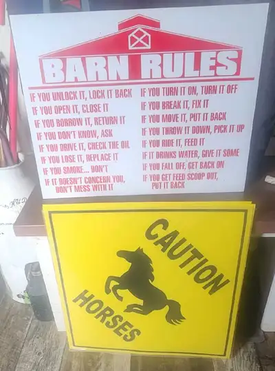 BRAND NEW - Barn Rules Sign, View more
