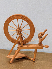 Vintage Miniature Spinning Wheel Canada made