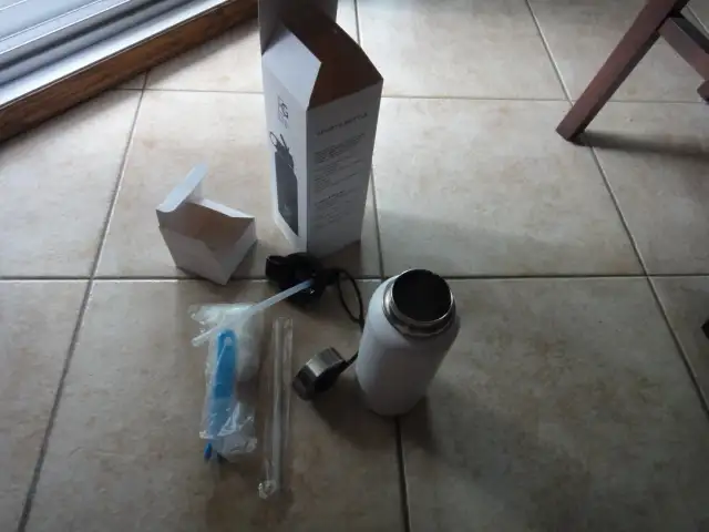 bottle, headset