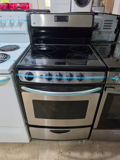 GE 24" Stainless Steel Freestanding Electric Ceramic Top Stove, View more