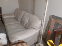 Couch beige leather for sale