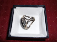 Lovely, Vintage HEAVY STERLING Ring w/ Black Stone / Other Rings
