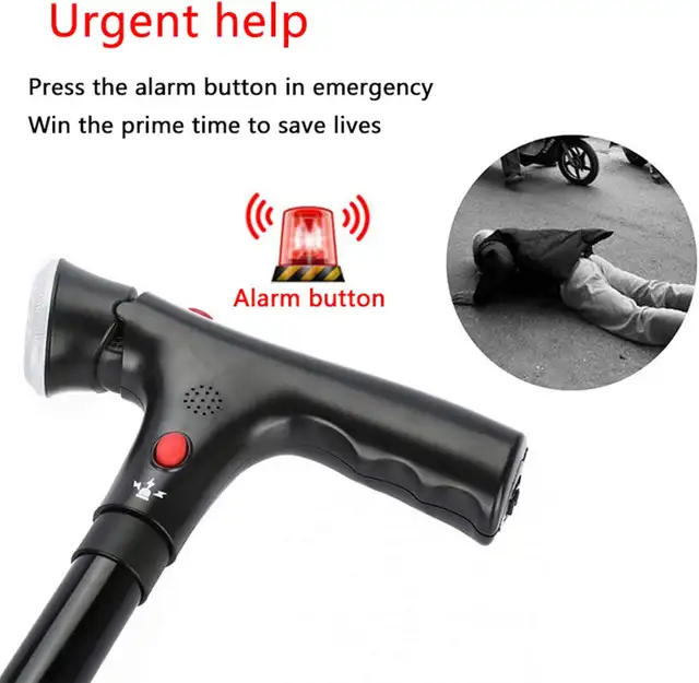 New Foldable Walking Cane With Quad Base, Light and Alarm in Health & Special Needs in Calgary - Image 5