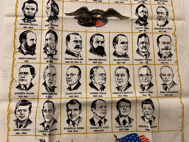 U.S. Presidents Tea Towel/Wall HangingKay Dee Linen / Washington in Arts & Collectibles in La Ronge - Image 4