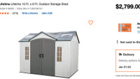 10X8 LIFETIME STORAGE SHED   *NEW PREMIUM  VERSION* DELIVERED