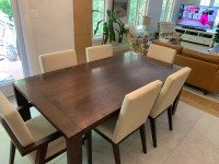 Elte Solid Wood Dining Table Set with 6 chairs
