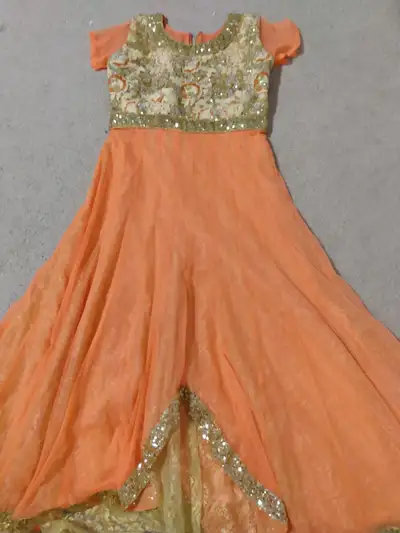 Peach & Gold Anarkali/Dress, View more