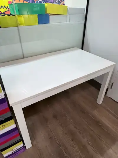 White Wooden Table 51” × 31.5” – Dining Table / Desk, View more