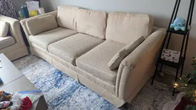 I'm selling a matching couch and loveseat set, perfect for a living room or family room. The set is...