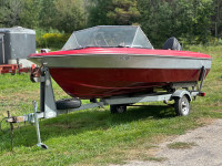 1998 princecraft 16ft boat with 65hp mercury engine