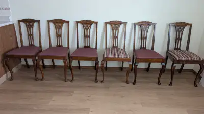 6 Rare Antique solid wood chairs, View more