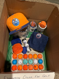 Edmonton Oiler fan golf package 7 items in total
