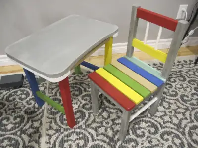 Antique Children's Table and Chair, View more