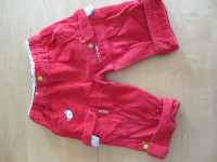 Pantalons rouges marque Deux par Deux (6mois) unisexe (C245)