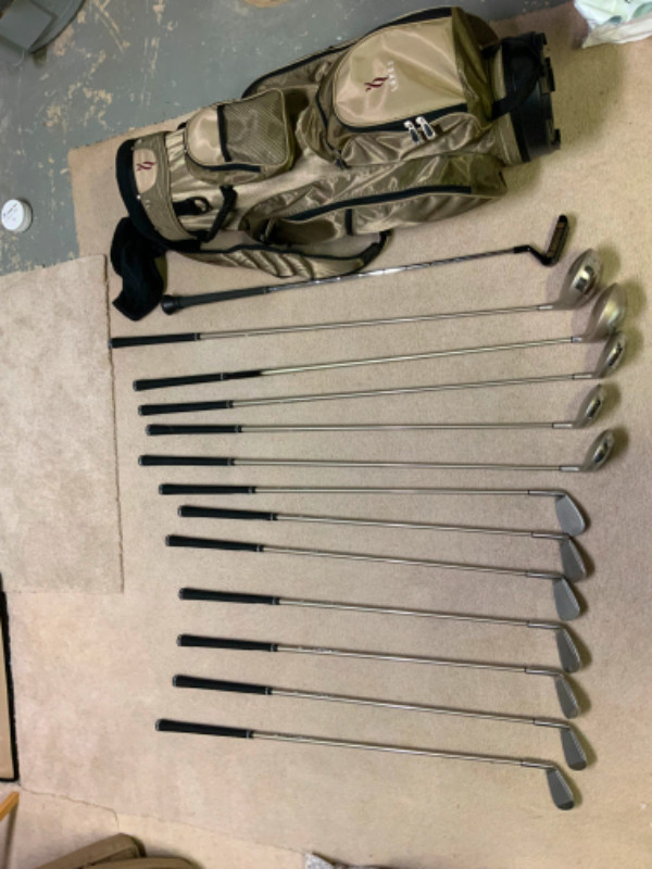 Ladies right hand square two golf club set $300 with gold bag in Golf in Oakville / Halton Region